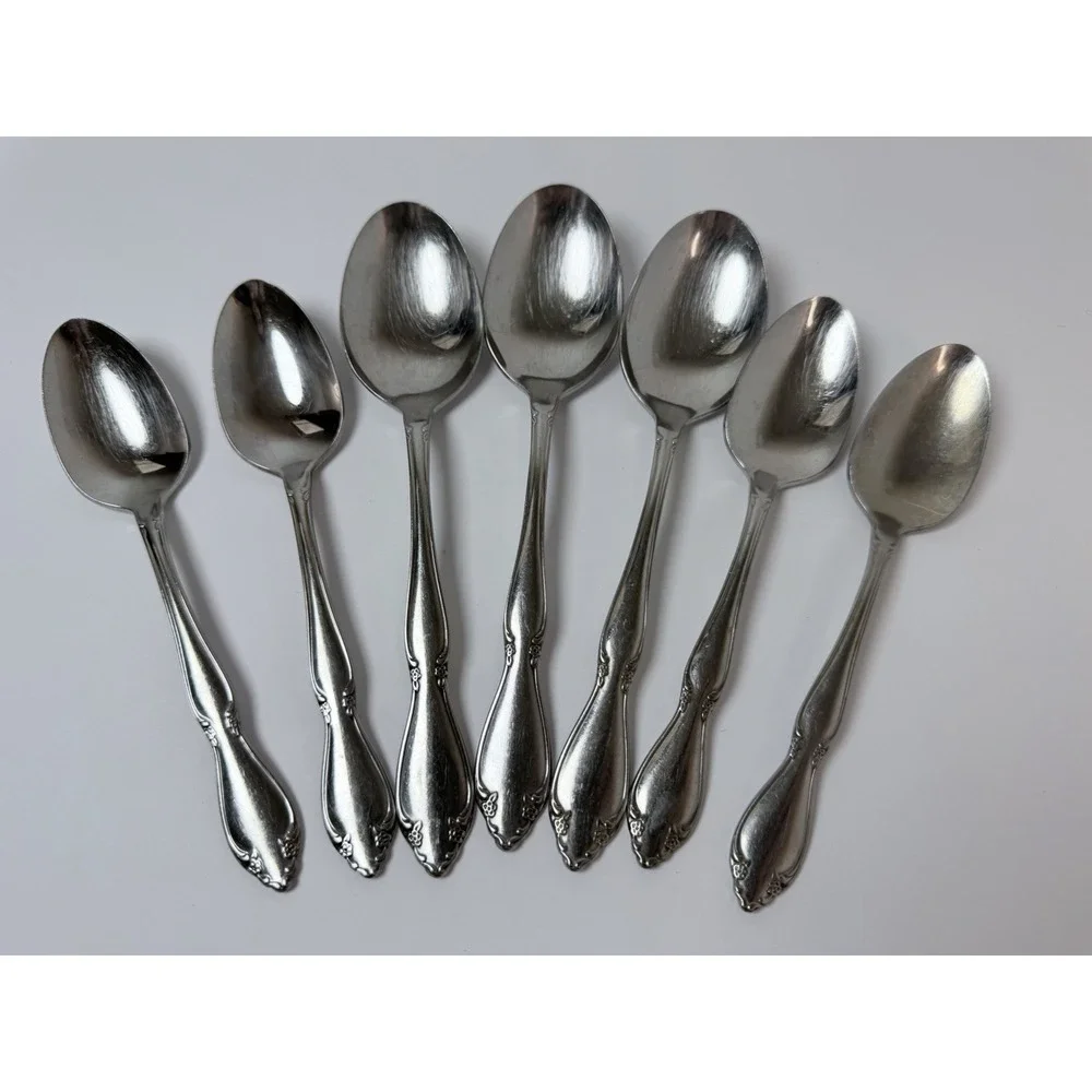 Oneida BERKELEY SQUARE‎ Stainless Lot Of 7 4 Teaspoons 3 Soup Spoons